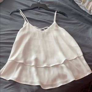 Annabella white tank top with spaghetti straps